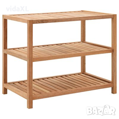 vidaXL Стелаж за баня, орехово дърво масив, 65x40x55 cм（SKU:247606, снимка 1