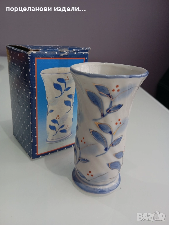 Порцеланова прекрасна стара ваза, снимка 1