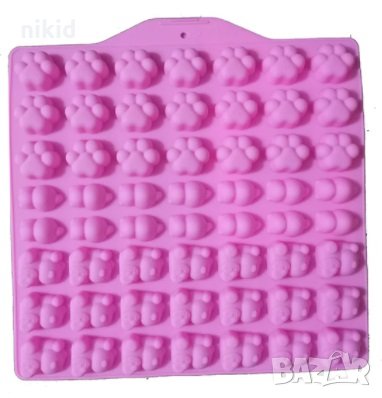 мини Лапичка коте животни малки силиконов молд форма желирани бонбони лед фондан шоколад, снимка 1