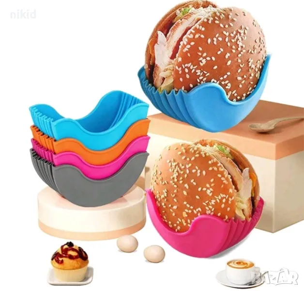 поставка поднос купичка форма купа за бургер хамбургер силиконова форма, снимка 1
