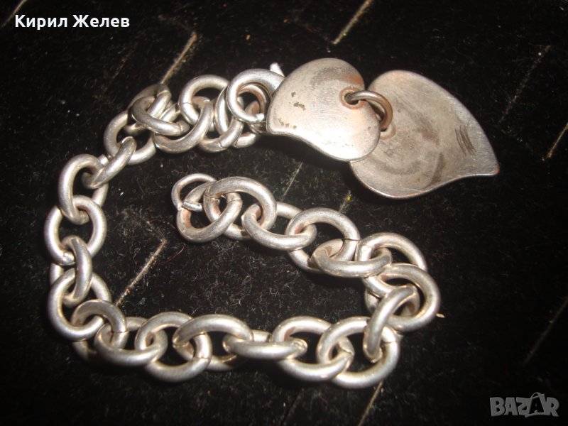 ПОСРЕБРЕНА ГРИВНА ТИП ТИФАНИ със СЪРЧИЦА 18598, снимка 1