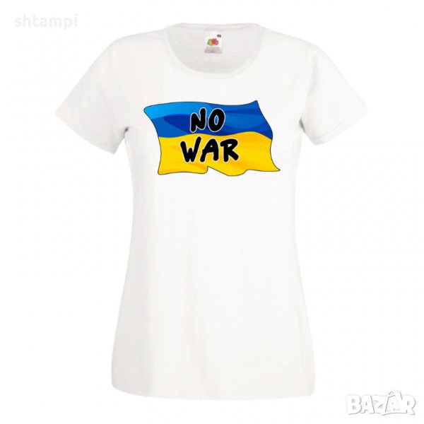 Дамска Тениска Украйна No War Ukrainian Flag ,спрете войната,подкрепям Укркайна,, снимка 1