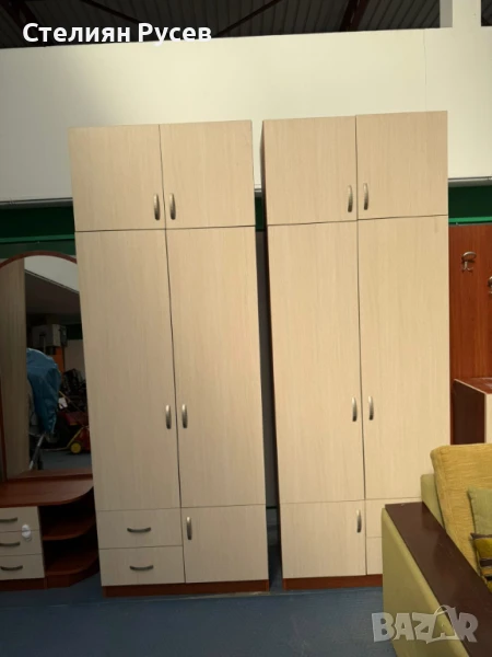 130866  двукрилен MDF МДФ гардероб 195/90см с надстройка 90/50см цена 230 лв или 112 евро  за 1 брой, снимка 1