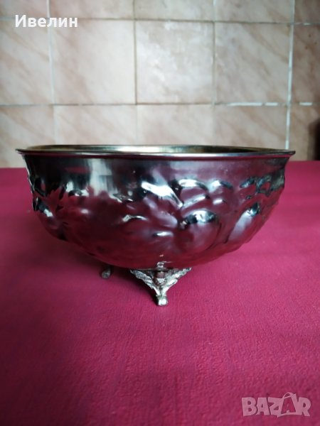 посребрена метална купичка арт деко, снимка 1