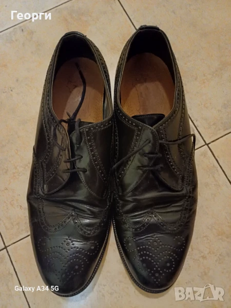 Кожени черни официални обувки Bally, снимка 1