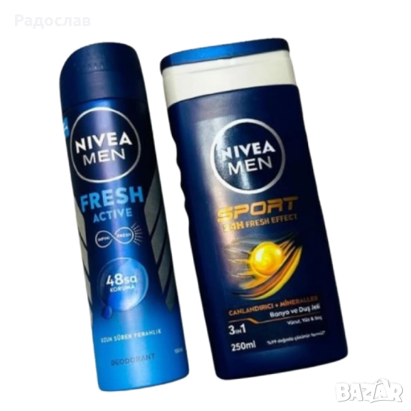 Комплект за мъже NIVEA MEN – Дезодорант 150 мл + Душ гел 250 мл., снимка 1