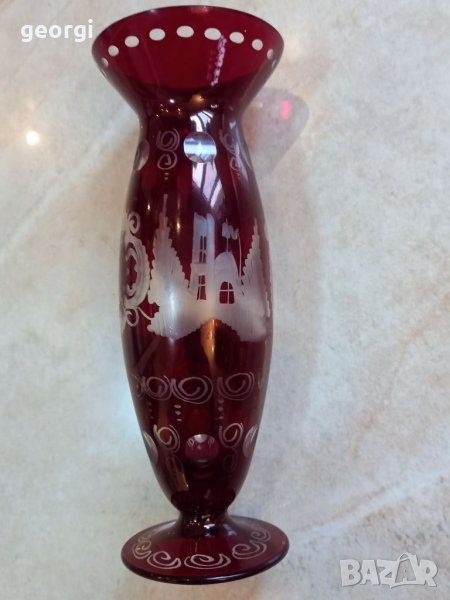 Кристална ваза рубинен кристал , снимка 1