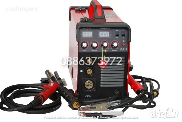 Професионално Комбинирано 2 в 1 MIG/MMA - 250А - 12.1 kVA - Инверторен Електрожен и Телоподаващо уст, снимка 1