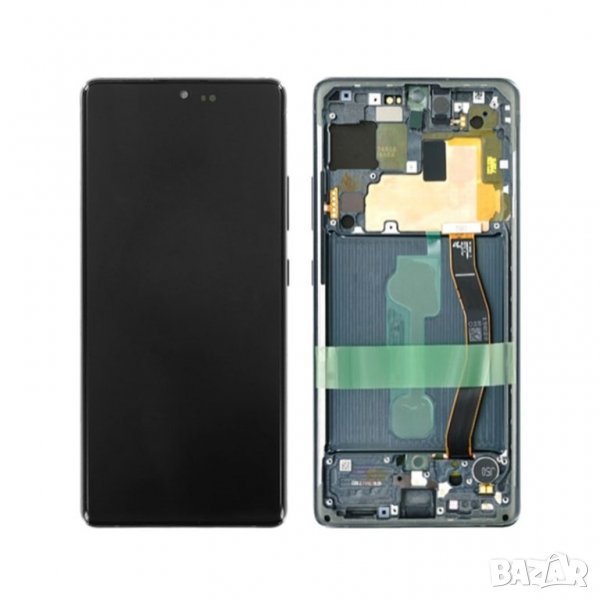 LCD Дисплей С РАМКА за Samsung SM-G770F / GH82-21672A Galaxy S10 Lite / Черен / Оригинал Service Pac, снимка 1