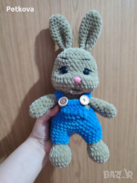Плетена играчка зайче, плюшена играчка , снимка 1