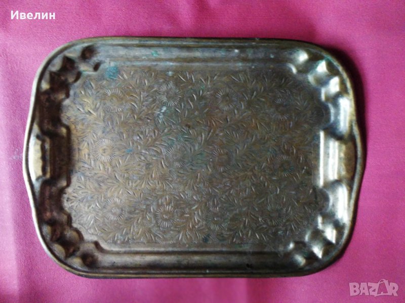 стара бронзова табла,поднос, снимка 1