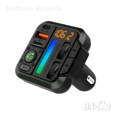 FM Bluetooth Предавател с QC3.0 & PD 20W, снимка 1