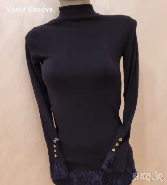 Пуловер на Зара. В наситено синьо.Дължина 70 см., снимка 1