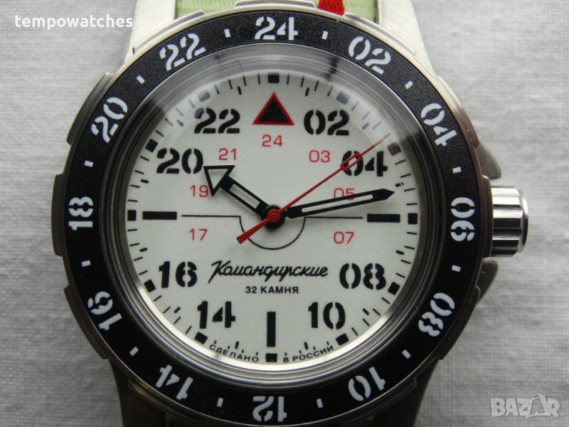 ВОСТОК КОМАНДИРСКИЕ АВТОМАТИЧЕН- 24 часа- FULL LUME ref: 18011Б, снимка 1