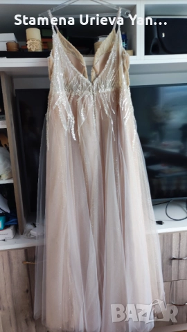 Дизайнерска официална рокля + сватбен букет и кошница, снимка 7 - Рокли - 51789297