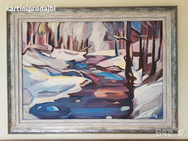 Маслена картина " Снежно ", снимка 2 - Картини - 42224733