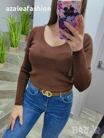 Кафяв дамски пуловер, снимка 3 - Блузи с дълъг ръкав и пуловери - 53082599