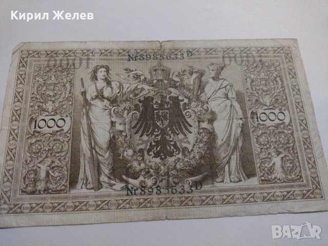 Райх банкнота - Германия - 1000 марки / 1910 година- 17962, снимка 8 - Нумизматика и бонистика - 31019911