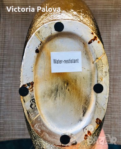 “Златна”плетена ваза,Холандия, снимка 6 - Вази - 30478670