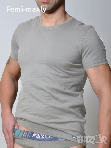 Мъжки памучни тениски с обло деколте в 5 цвята, снимка 3 - Бельо - 52128717