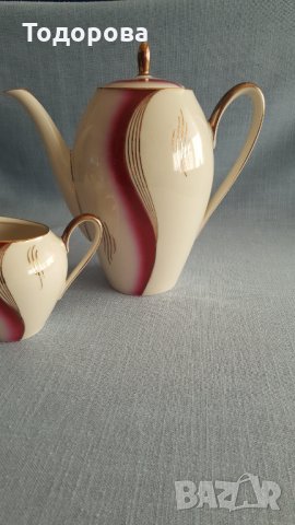 Голяма порцеланова кана и латиера- Бавария, снимка 2 - Антикварни и старинни предмети - 33911321