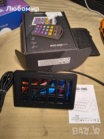 Mars Gaming MSD-ONE, тънък контролен пулт, 15 персонализируеми LCD клавиша, уголемен , снимка 3 - Геймърски - 54063647