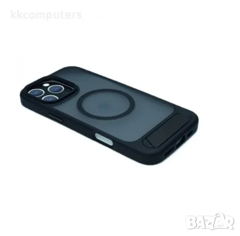 Калъф силикон Dfans Мат MagSafe със стойка /Черна рамка/ за iPhone 16 6.1 Баркод : 3130844
