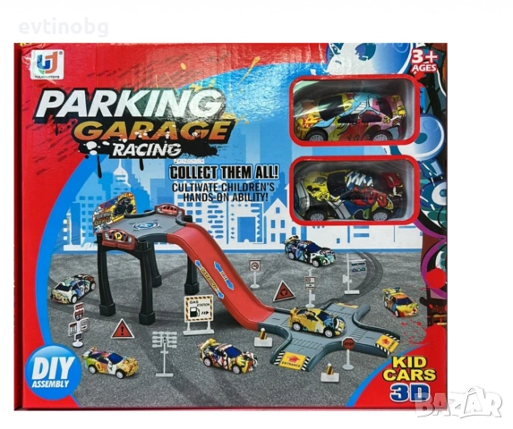 Комплект състезателна писта, с две прибиращи се малки коли, снимка 6 - Коли, камиони, мотори, писти - 53921665