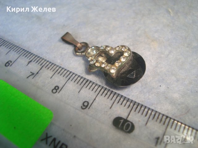 СТАРО КРИСТАЛНО АРТ ДЕКО СЪРЦЕВИДНО ВИНТИДЖ МЕДАЛЬОНЧЕ 29468, снимка 4 - Колиета, медальони, синджири - 37744234