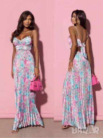 дълга флорална рокля 