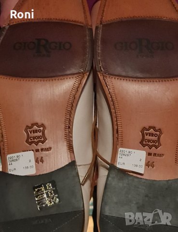 !Чисто Нови!-За Бал-Официални Mъжки Италянски Бутикови обувки N44-Giorgio Made in Italy-Ръчна, снимка 5 - Официални обувки - 33738141