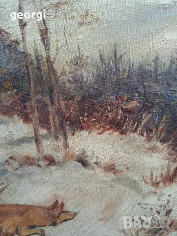 две антични картини маслени бои върху платно на художника M. Vasseax, снимка 15 - Картини - 54029832