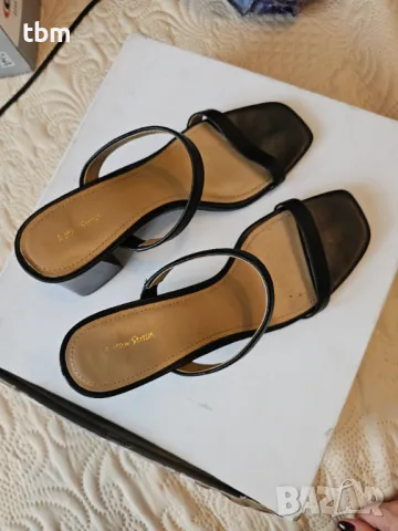 Сандали от естествена кожа, масивен ток, 6см на марката & other stories