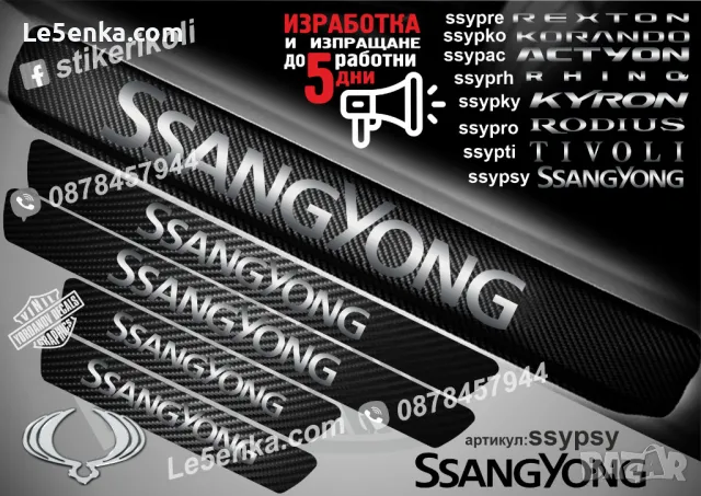 ПРАГОВЕ карбон SsangYong Rexon фолио стикери ssypre, снимка 7 - Аксесоари и консумативи - 43510618