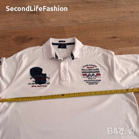 Поло тениска Paul & Shark Yachting Newport Boston мъжка размер L KNS F-24 бяла, снимка 6 - Тениски - 54128657