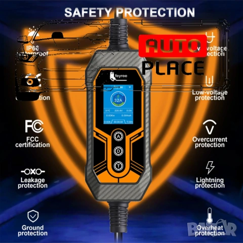 Разпродажба! Преносимо Зарядно Feyree Lion EV-K9 Type 2 / 7kW / APP, снимка 8 - Аксесоари и консумативи - 53973134