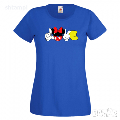 Дамска тениска Minnie Love Подарък,Изненада,Рожден ден,, снимка 2 - Тениски - 36530290
