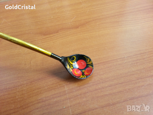 Руска дървена лъжичка , снимка 3 - Антикварни и старинни предмети - 36461942