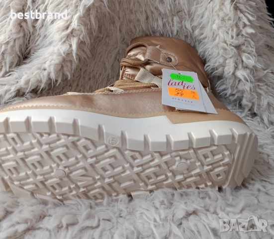 Дамски боти от изкуствена кожа,в комбинация с промазан плат, код 282/55, снимка 4 - Дамски боти - 51776341