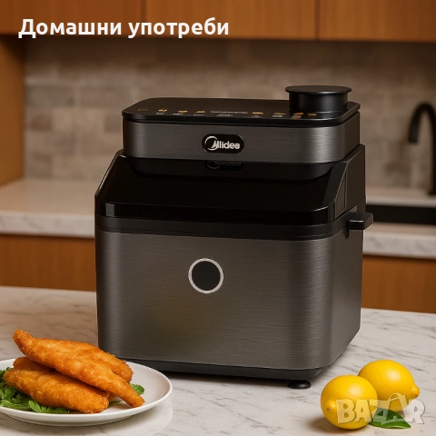 Midea DualTaste Air Fryer MF-CY75C2 – 7L капацитет, снимка 3 - Мултикукъри - 53132276