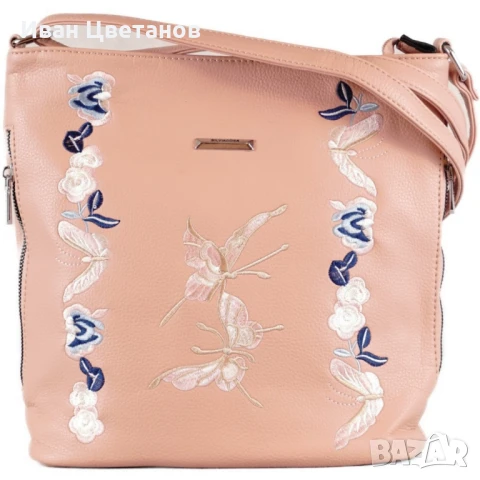 Нежна дамска чанта с флорална бродерия, снимка 4 - Чанти - 50869947
