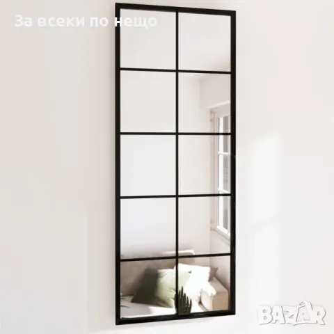 Огледало за стена, черно, 100х40 см, метал Код P469, снимка 2 - Огледала - 50260475
