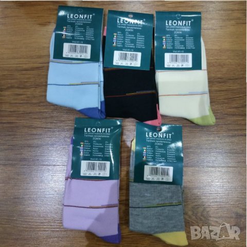 Комплект от 5 броя дамски памучни чорапи 1 лв./бр., снимка 2 - Дамски чорапи - 32026351