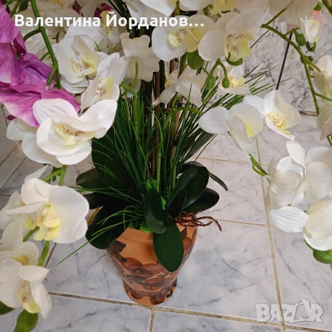 огромна орхидея в керамична ваза с 22 цветоноса, снимка 4 - Декорация за дома - 52905781