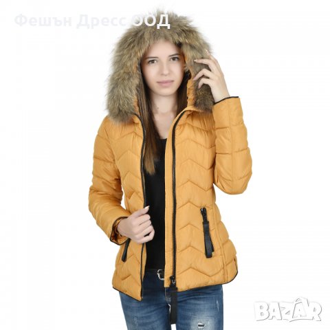 ТОП ЦЕНА Дамско зимно шушляково яке – 4089 качулка с естествен пух от лисица, снимка 3 - Якета - 31334620