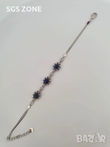 СРЕБЪРНА ГРИВНА С НАТУРАЛЕН РУБИН, САПФИР, ИЗУМРАД ИЛИ ОПАЛ, снимка 8 - Гривни - 52374786
