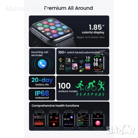 HAYLOU Watch 2 Pro Смарт часовник- 1.85", 100 спорта, мониторинг на нивото на кислород в кръвта и съ, снимка 3 - Смарт часовници - 52533912