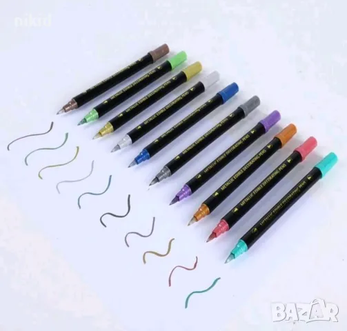 Сребро черен злато златен Маркер Флумастер Писалка двустранна сладкарска боя хранителен надпис  , снимка 11 - Други - 24854056