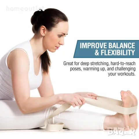 Колани за йога упражнения, комплект от 2 бр., снимка 5 - Йога - 47578763