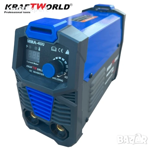Инверторен Електрожен 400А KraftWorld + Соларни Очила – с Дисплей, Куфар, Кабели, Маска, Чукче, снимка 2 - Куфари с инструменти - 50641307